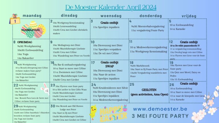 Moester Kalender APRIL 2024
