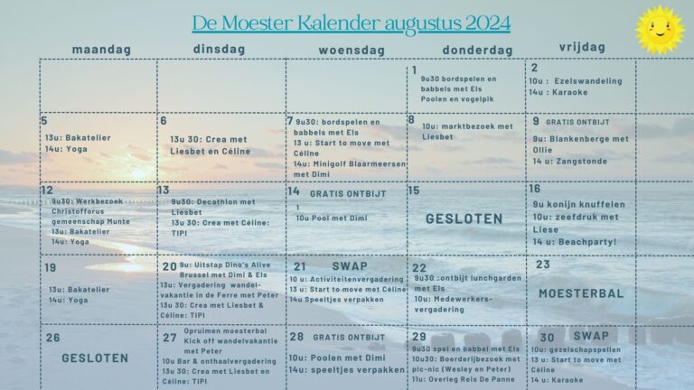 Moester Kalender augustus 2024